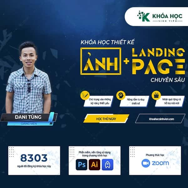 Khóa học thiết kế ảnh + LandingPage chuyên sâu của Dani Tùng