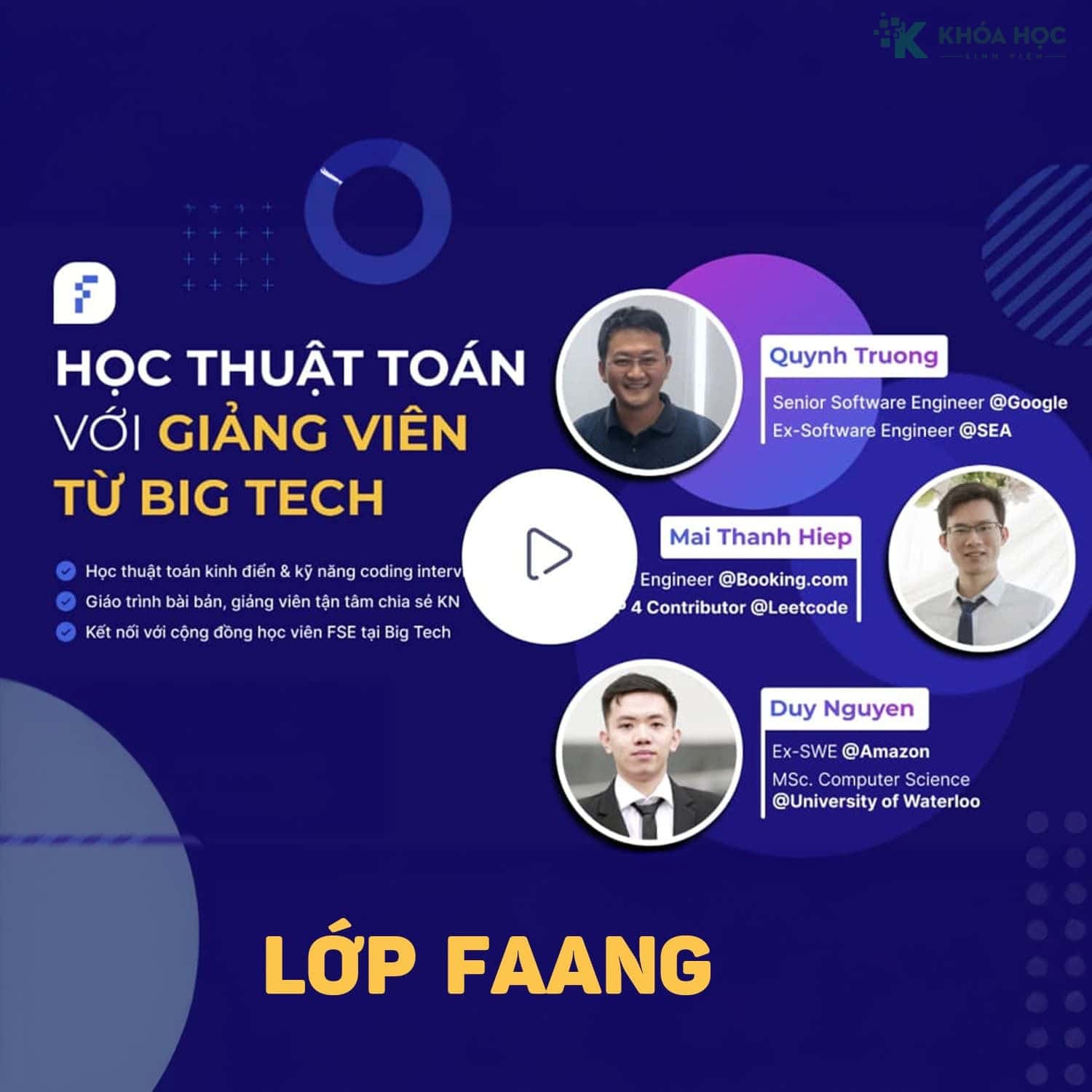 Khoá học thuật toán thực chiến DSA Coding - Lớp Faang cùng FSE