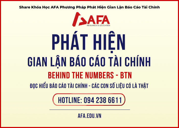 Khóa Học AFA Phương Pháp Phát Hiện Gian Lận Báo Cáo Tài Chính