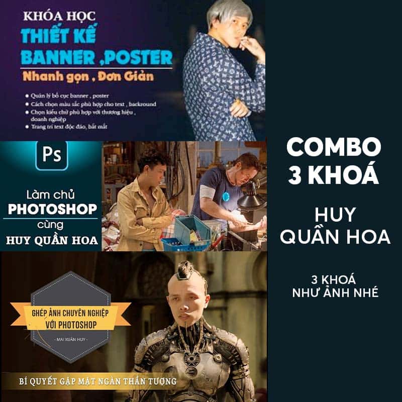 [Photoshop] Combo 3 khoá Photoshop của Huy Quần Hoa