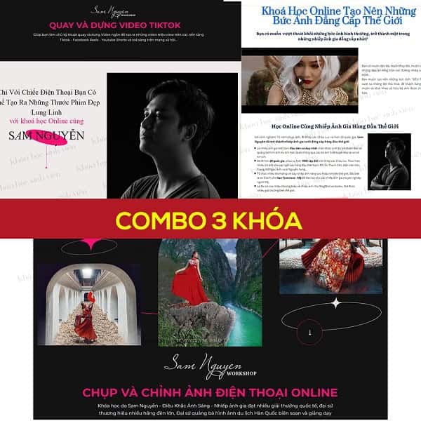 Combo 3 khóa học Chụp Ảnh, Quay dựng video TikTok - Sam Nguyễn