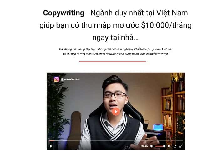 Copywriting $10,000 - Cách kiếm $10K/tháng từ Copywriting sau 10 giờ - Minh Xin Chào