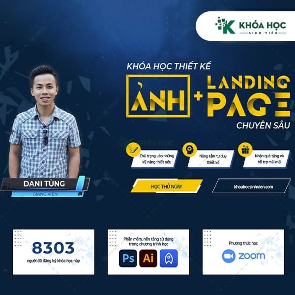 Khóa học thiết kế ảnh + LandingPage chuyên sâu của Dani Tùng