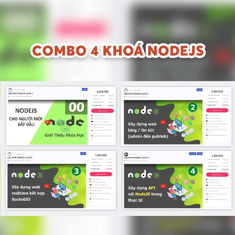 Combo 4 khoá học về NodeJS  - Zendvn (Mới)