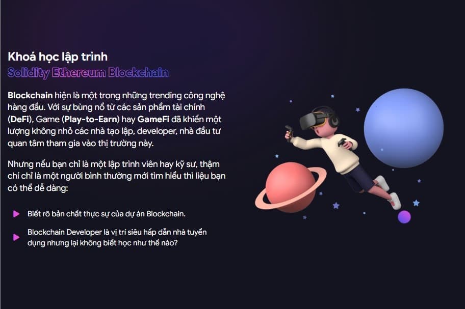 Khoá học Lập trình Blockchain NFT Marketplace, Web3