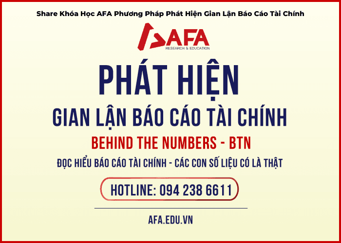 Khóa Học AFA Phương Pháp Phát Hiện Gian Lận Báo Cáo Tài Chính