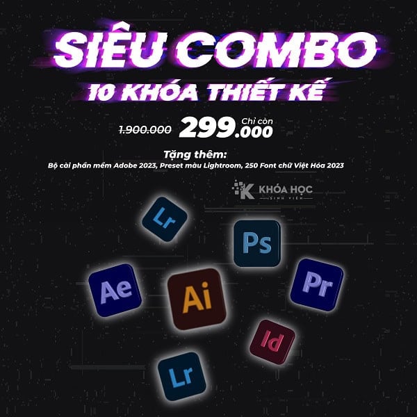 Siêu combo - 10 Khóa Thiết Kế Đồ Họa Từ Cơ Bản đến Master