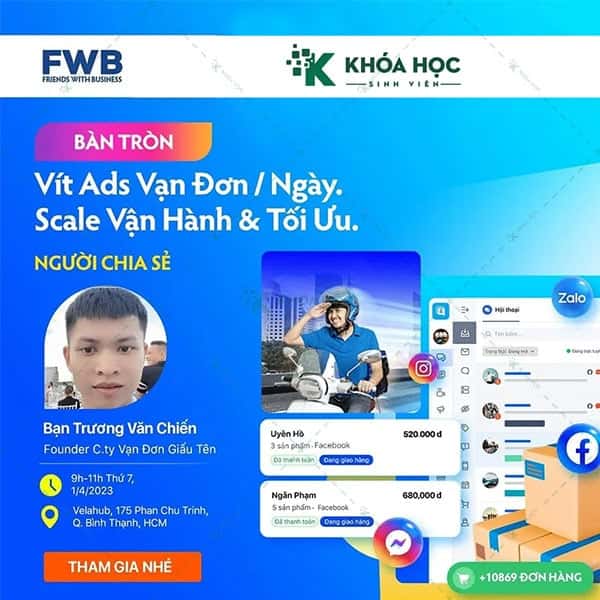 Vít ADS, Scale Đơn, Tối ưu quảng cáo Facebook và Vận hành shop - Trương Văn Chiến