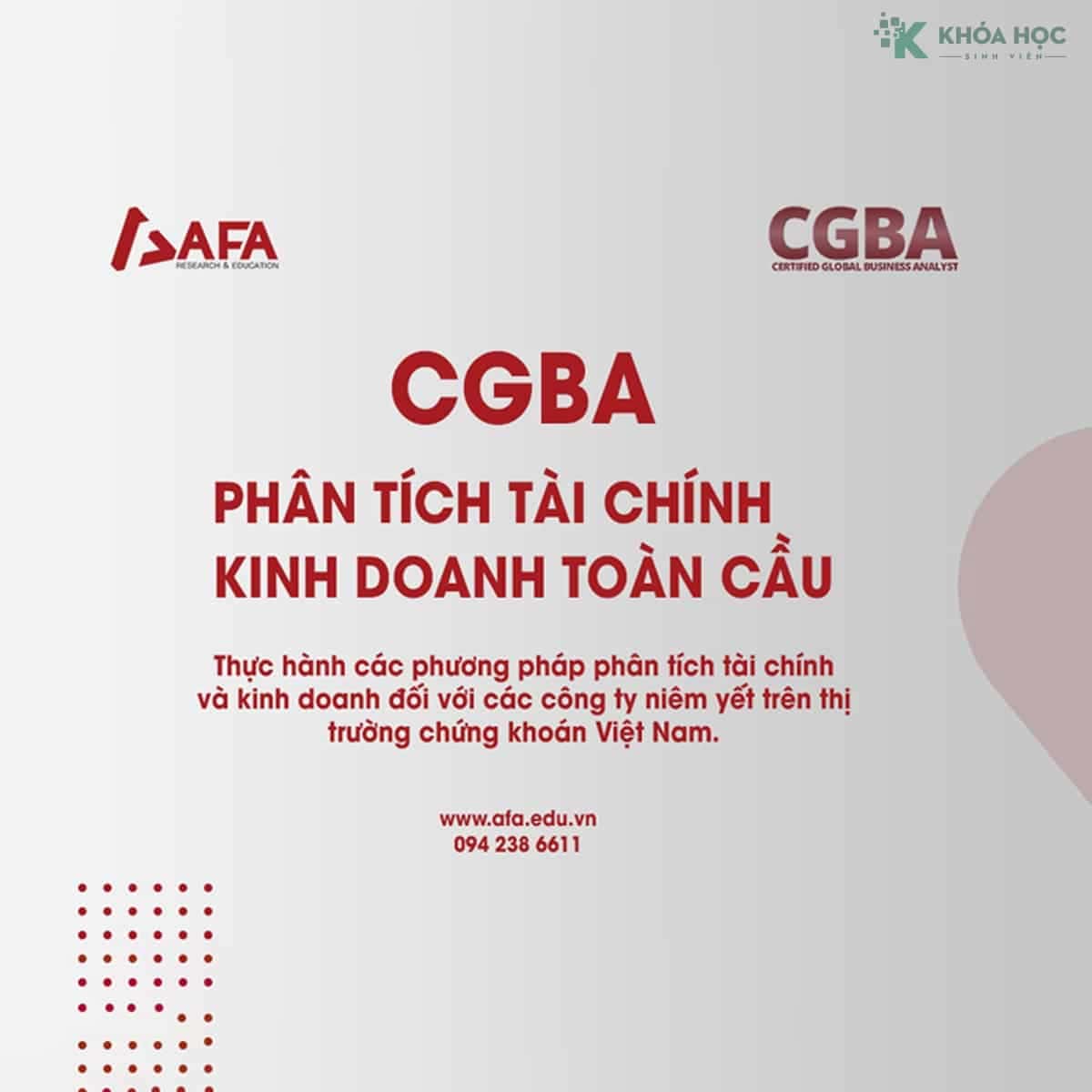 AFA – Phân Tích Tài Chính Và Kinh Doanh Toàn Cầu CGBA