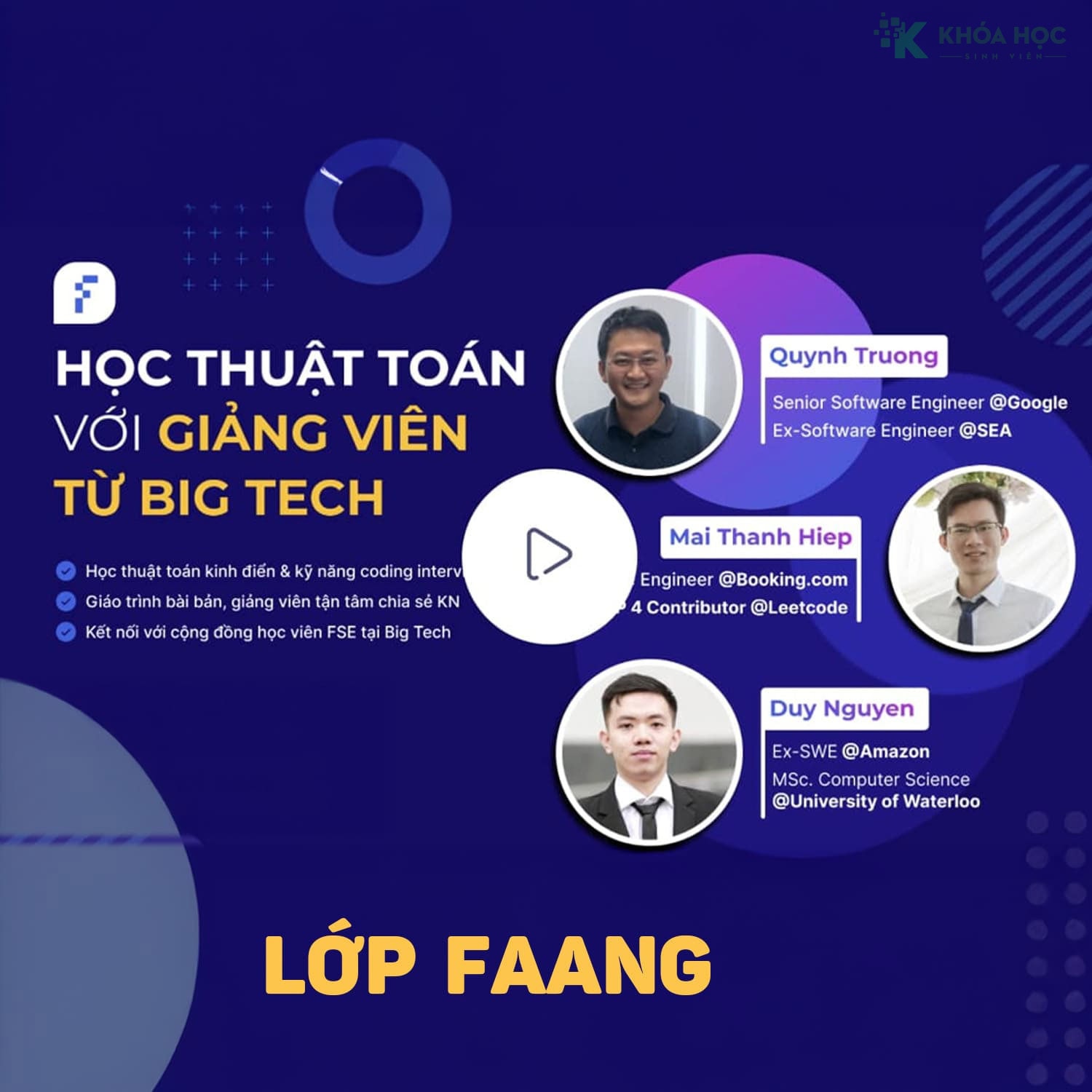 Khoá học thuật toán thực chiến DSA Coding - Lớp Faang cùng FSE