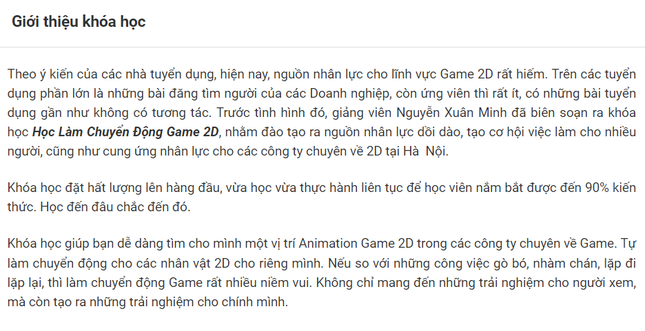Học Làm Chuyển Động Game 2D Cùng Gaia