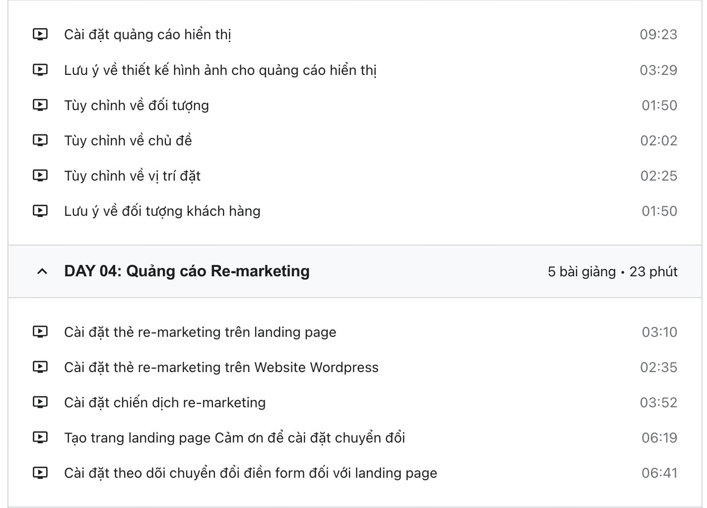 Nội dung khóa học 5 Ngày Thực chiến Quảng cáo Google Ads