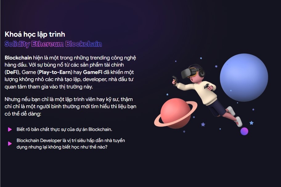 Khoá học Lập Trình Solidity Ethereum Blockchain