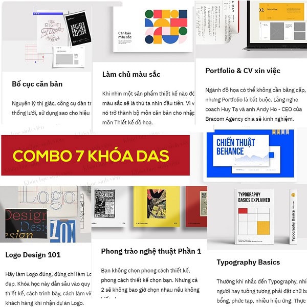 Combo 7 khóa học thiết kế cùng DAS